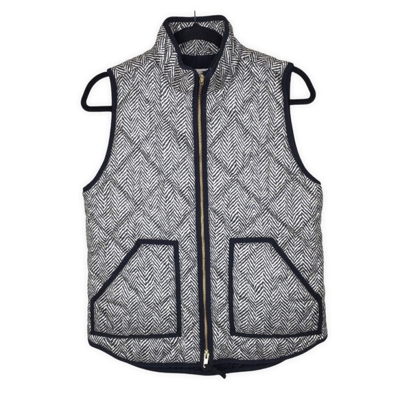 J. Crew Herringbone Excursion Quilted Puffer Vest - Picture 5 of 16